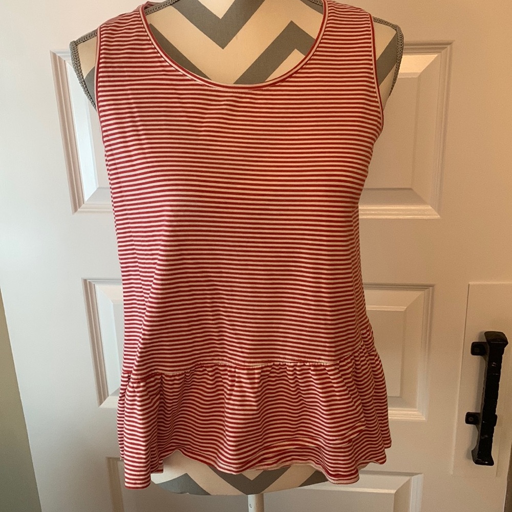 Lands’ end ladies S red white stripe sleeveless top NWOTS